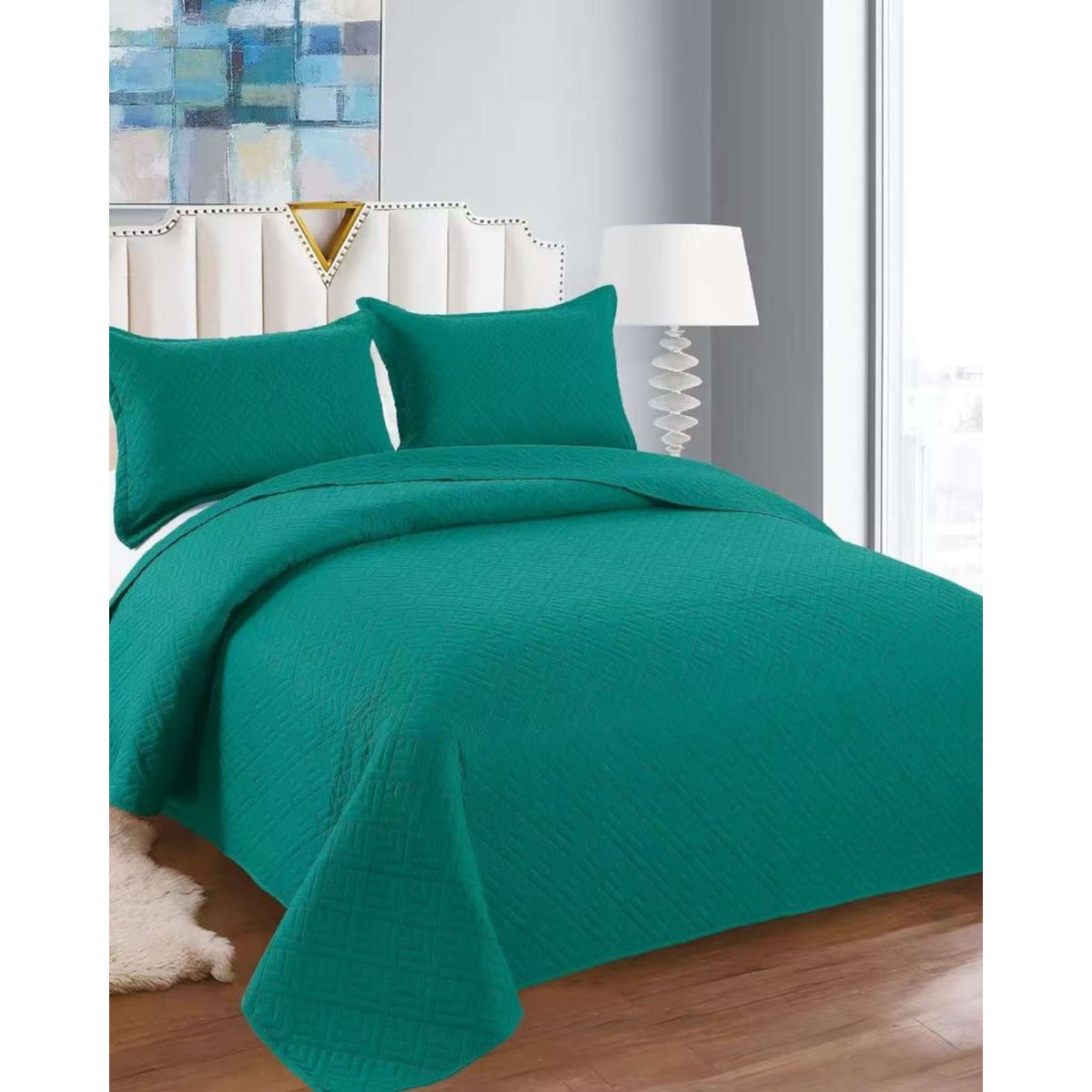 GENERICO - Cubrecama Quilt Texturizado Estilo Moderno y Confort 2 Plazas