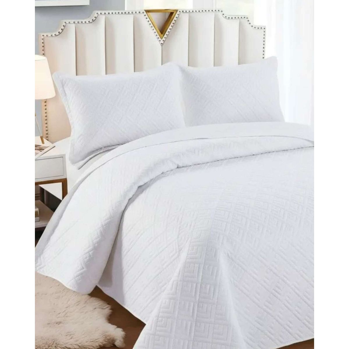 GENERICO - Cubrecama Quilt Texturizado Estilo Moderno y Confort king-super king