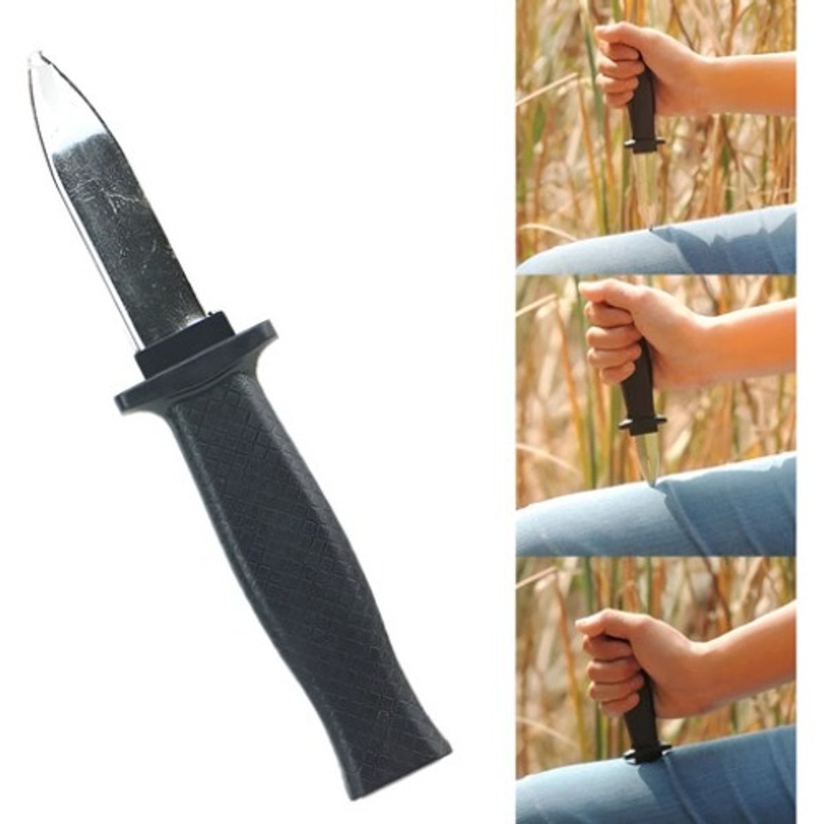 GENERICO - Cuchillo Plástico Retractil ( Juguete Broma Halloween) Negro