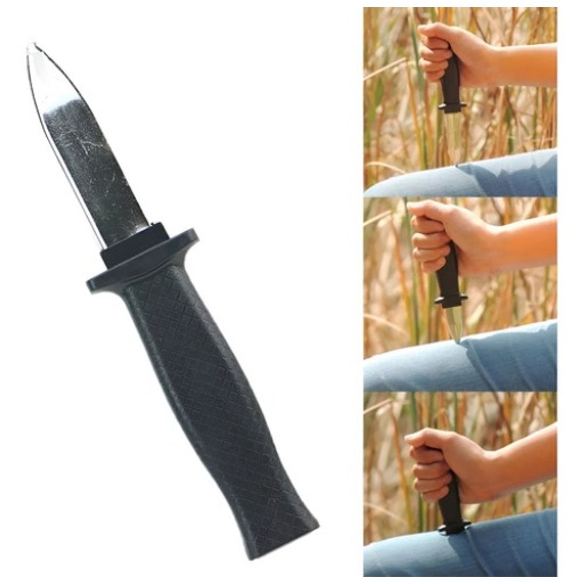 GENERICO - Cuchillo Plástico Retractil ( Juguete Broma Halloween) Negro