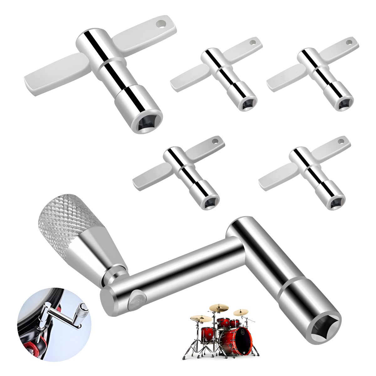 GENERICO - 6 Kit Llave De Afinación Para Batería Musicparts