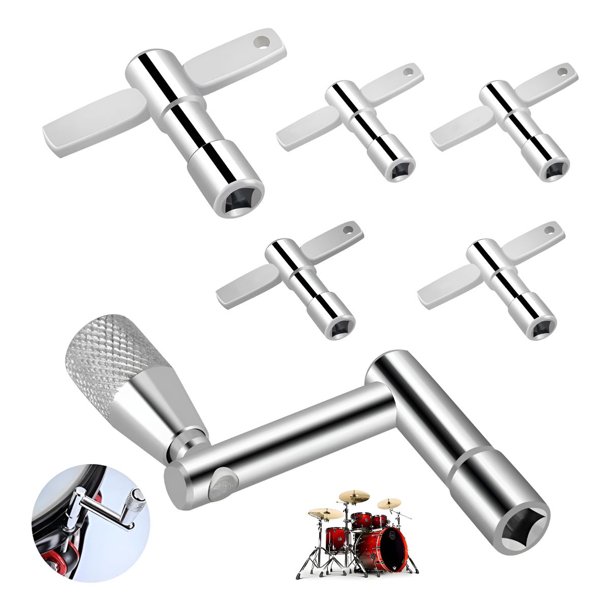 GENERICO - 6 Kit Llave De Afinación Para Batería Musicparts