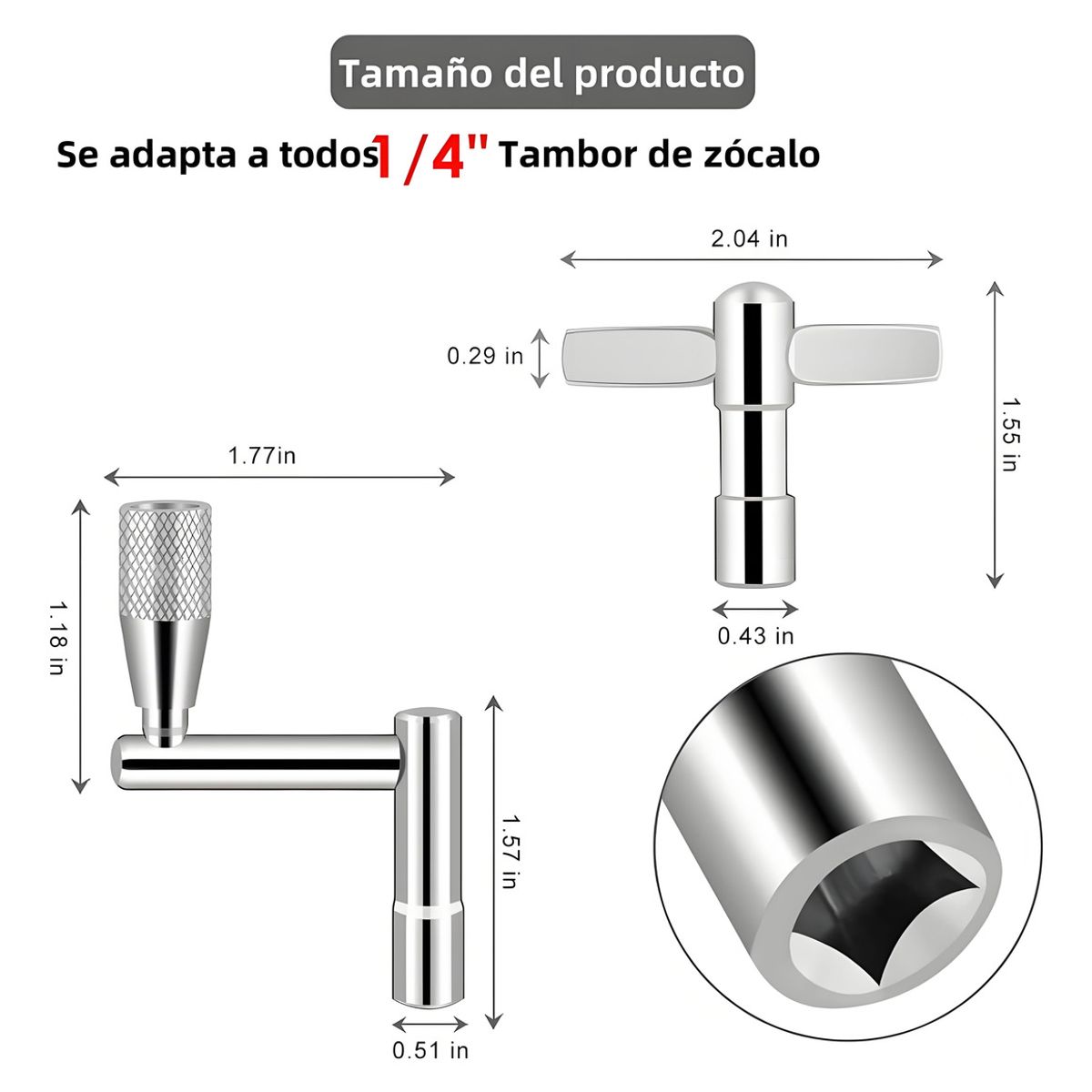 GENERICO - 6 Kit Llave De Afinación Para Batería Musicparts