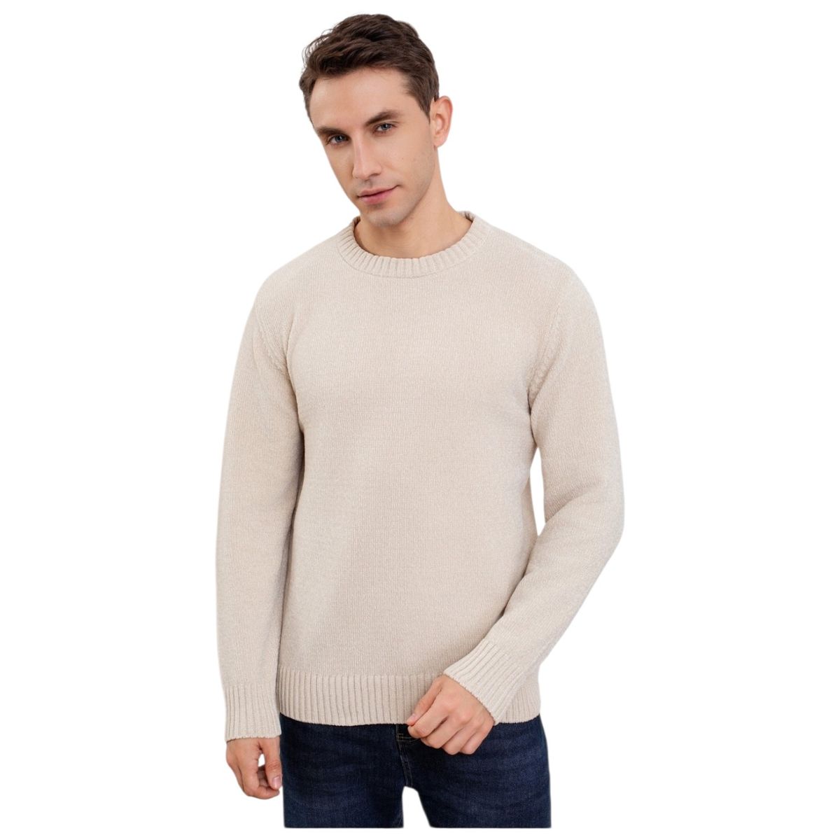 MC PRINS - Sweater Tejido Chenille Hombre Cuello Redondo