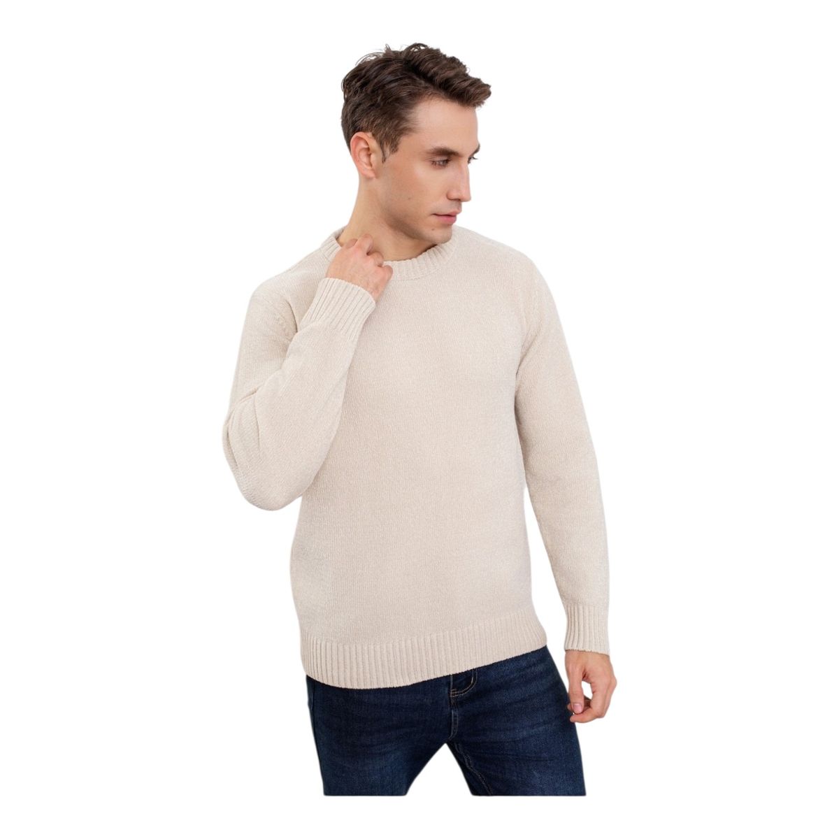 MC PRINS - Sweater Tejido Chenille Hombre Cuello Redondo