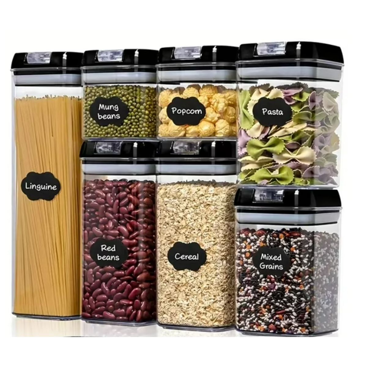 GENERICO - Set 7 Contenedores Hermeticos Alimentos Cocina