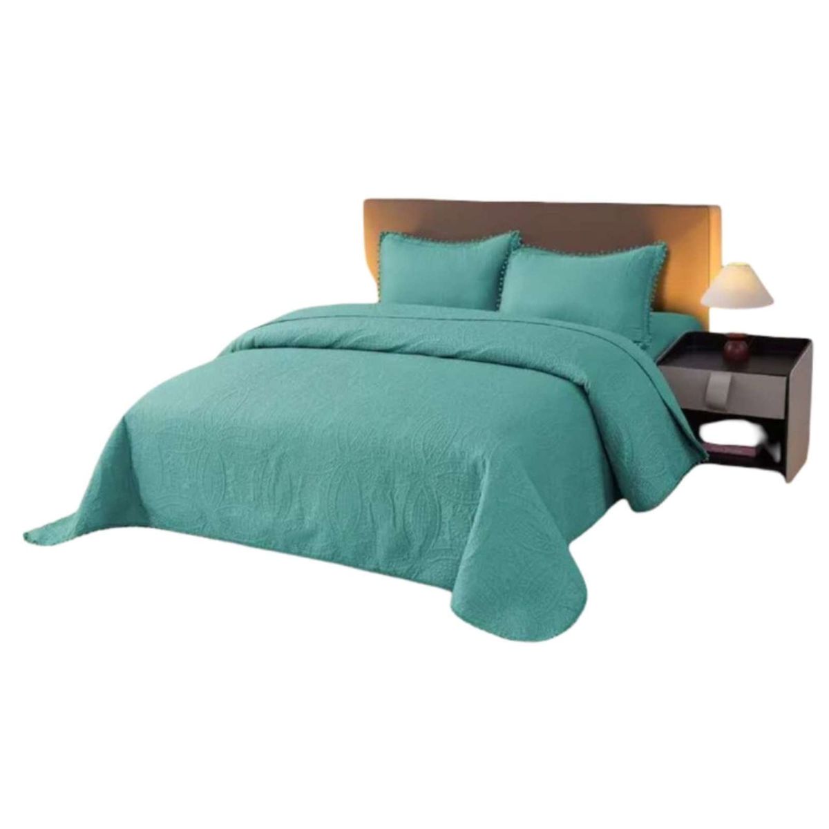 GENERICO - Cubrecama Quilt Primavera Verano con Pompones King-Superking
