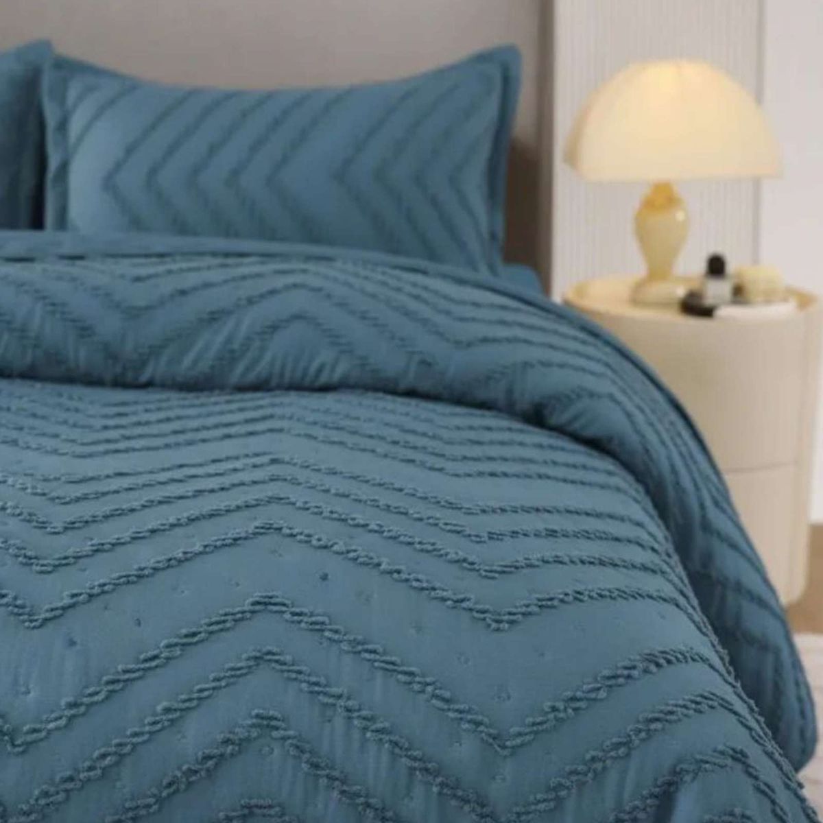 GENERICO - Cubrecama Quilt Moderno de verano Diseño Chevron plaza y media