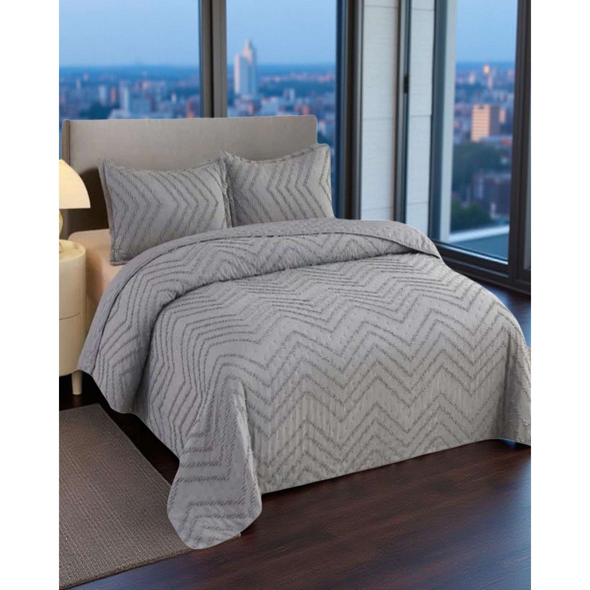GENERICO - Cubrecama Quilt Moderno de verano Diseño Chevron 2 Plazas
