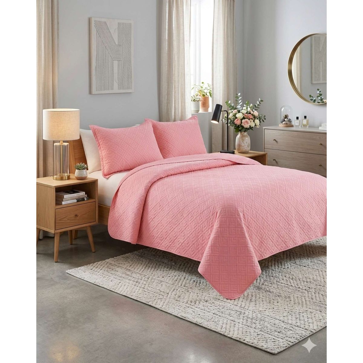 GENERICO - Cubrecama Quilt Texturizado Estilo Moderno y Confort Plaza y Media