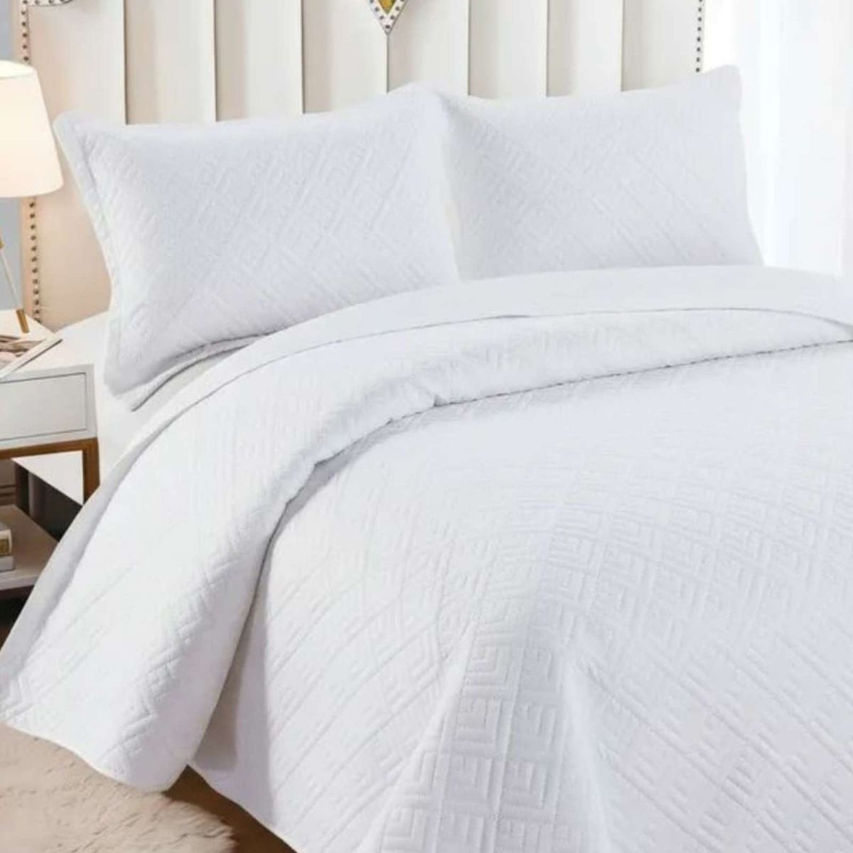 GENERICO - Cubrecama Quilt Texturizado Estilo Moderno y Confort 2 Plazas