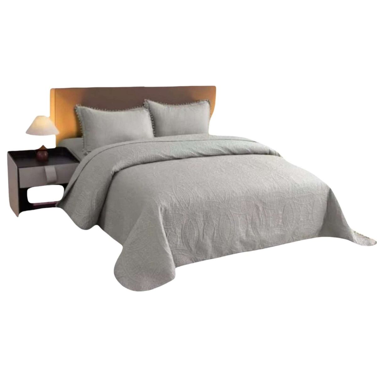 GENERICO - Cubrecama Quilt Primavera Verano con Pompones 2 Plazas