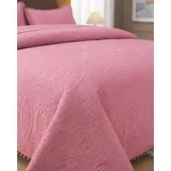 GENERICO - Cubrecama Quilt Primavera Verano con Pompones King-Superking
