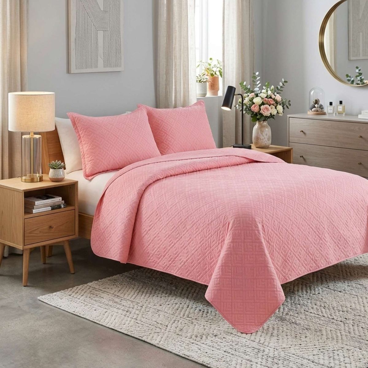 GENERICO - Cubrecama Quilt Texturizado Estilo Moderno y Confort king-super king