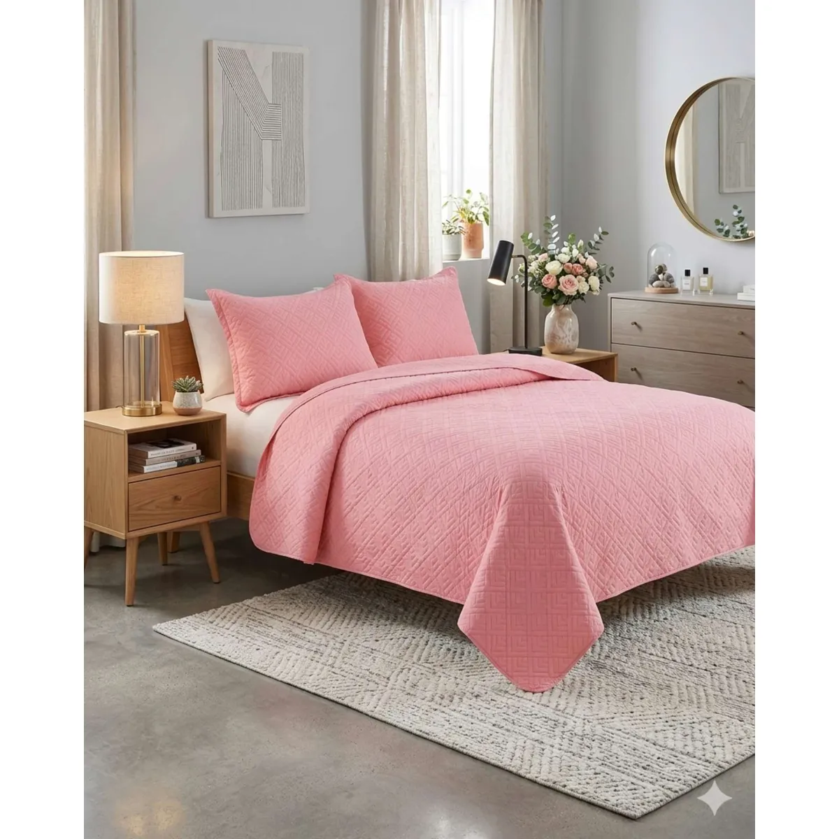 GENERICO - Cubrecama Quilt Texturizado Estilo Moderno y Confort king-super king