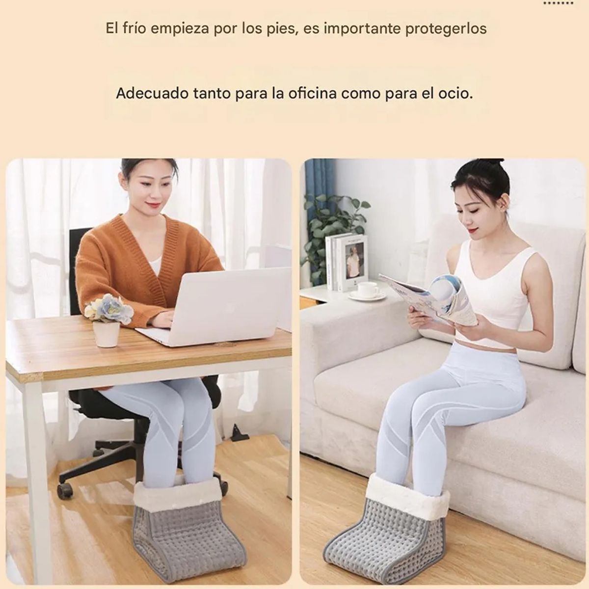 GENERICO - Calentador De Pies Eléctrico De Caña Alta De Invierno Gris BELUG