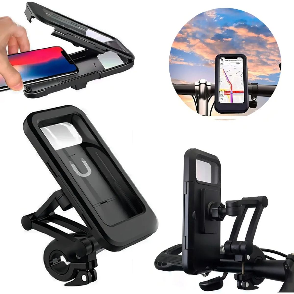 GENERICO - Soporte de celular impermeable para bicicleta o motocicleta