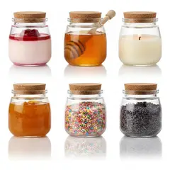 GENERICO - Pack X48 Frascos De Vidrio Corcho Postres Conservero 200mL