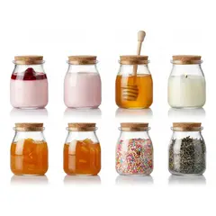 GENERICO - Pack X12 Frascos De Vidrio Corcho Postres Conservero 200mL