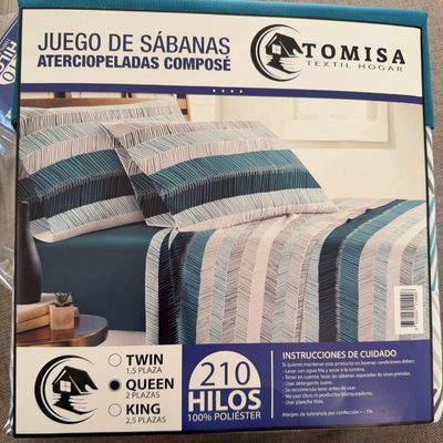 Imagen 2 del producto Juego De Sábanas Tomisa Aterciopelada 2 Plazas Diseño Lineas