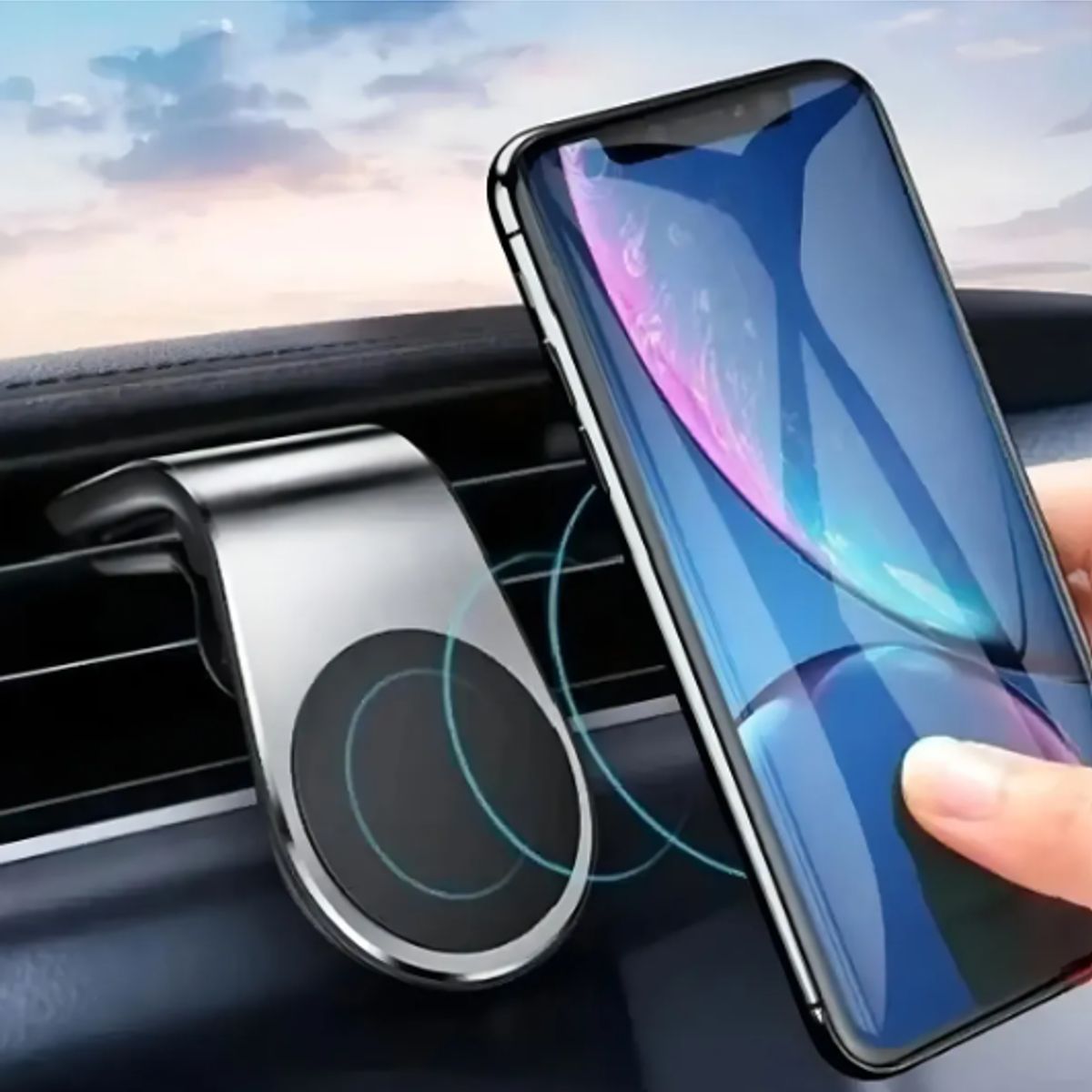 GENERICO - Soporte Magnético Celular Para Auto Rejilla Ventilación Color Negro