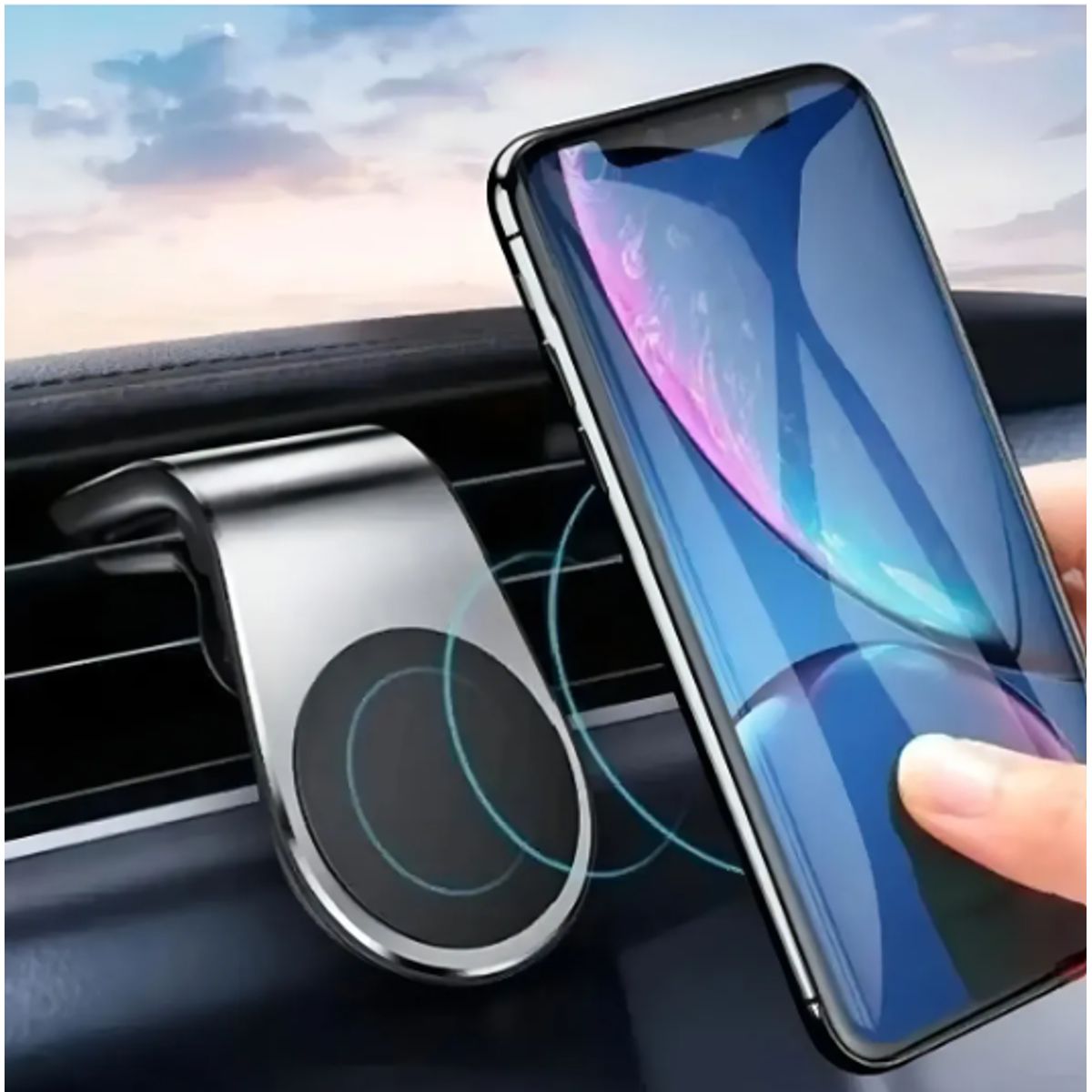 GENERICO - Soporte Magnético Celular Para Auto Rejilla Ventilación Color Negro