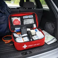 MOVI - Kit de Emergencia con Power Bank 20.000 mAh 54 Piezas Botiquín de Primeros Auxilios Portátil