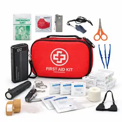 MOVI - Kit de Primeros Auxilios 54 Piezas con Power Bank 20000 mAh para Auto Viajes y Camping