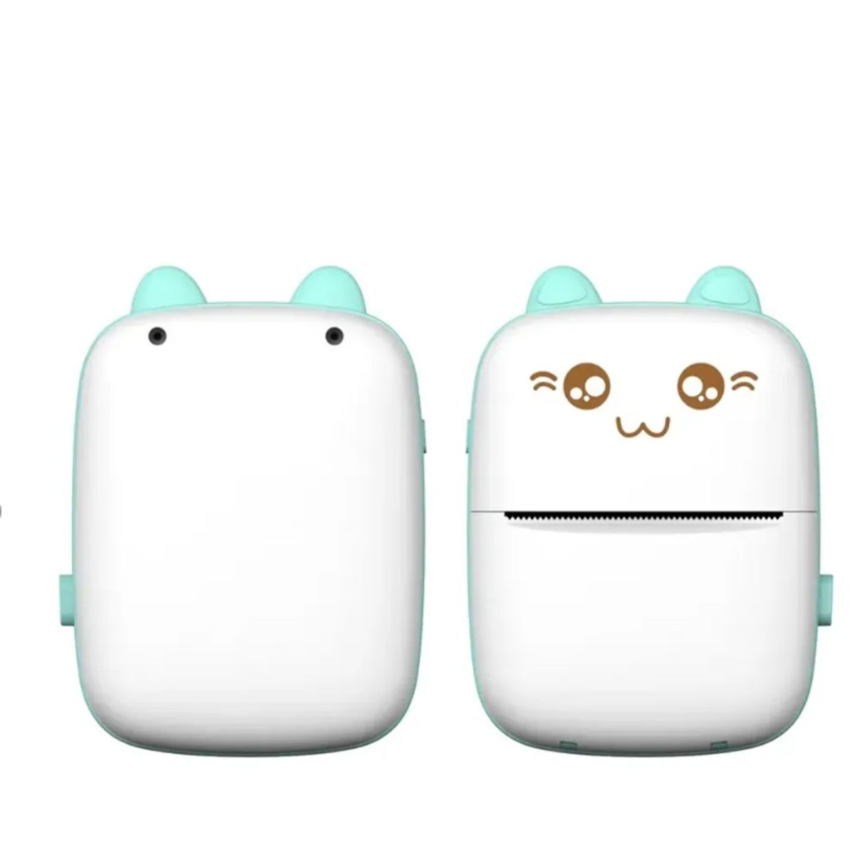 GENERICO - Mini Impresora Térmica Portátil Bluetooth Gatito Color Celeste + 1 Rollos