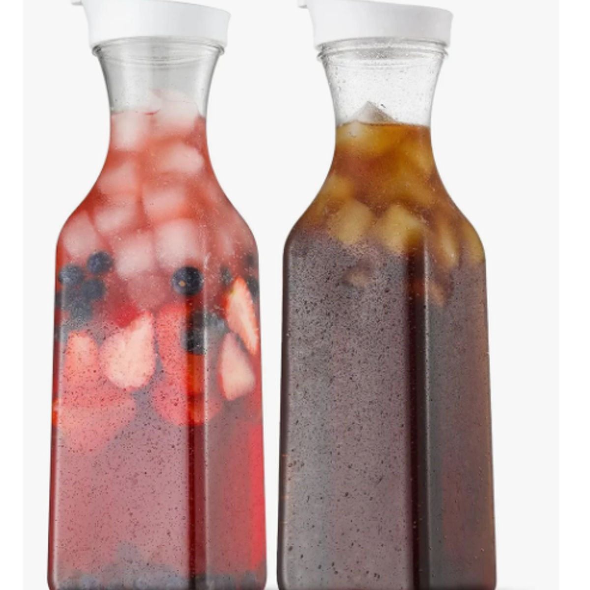 GENERICO - 2u Jarras Con Tapa Para Jugos Leche Coctel 1.5lt