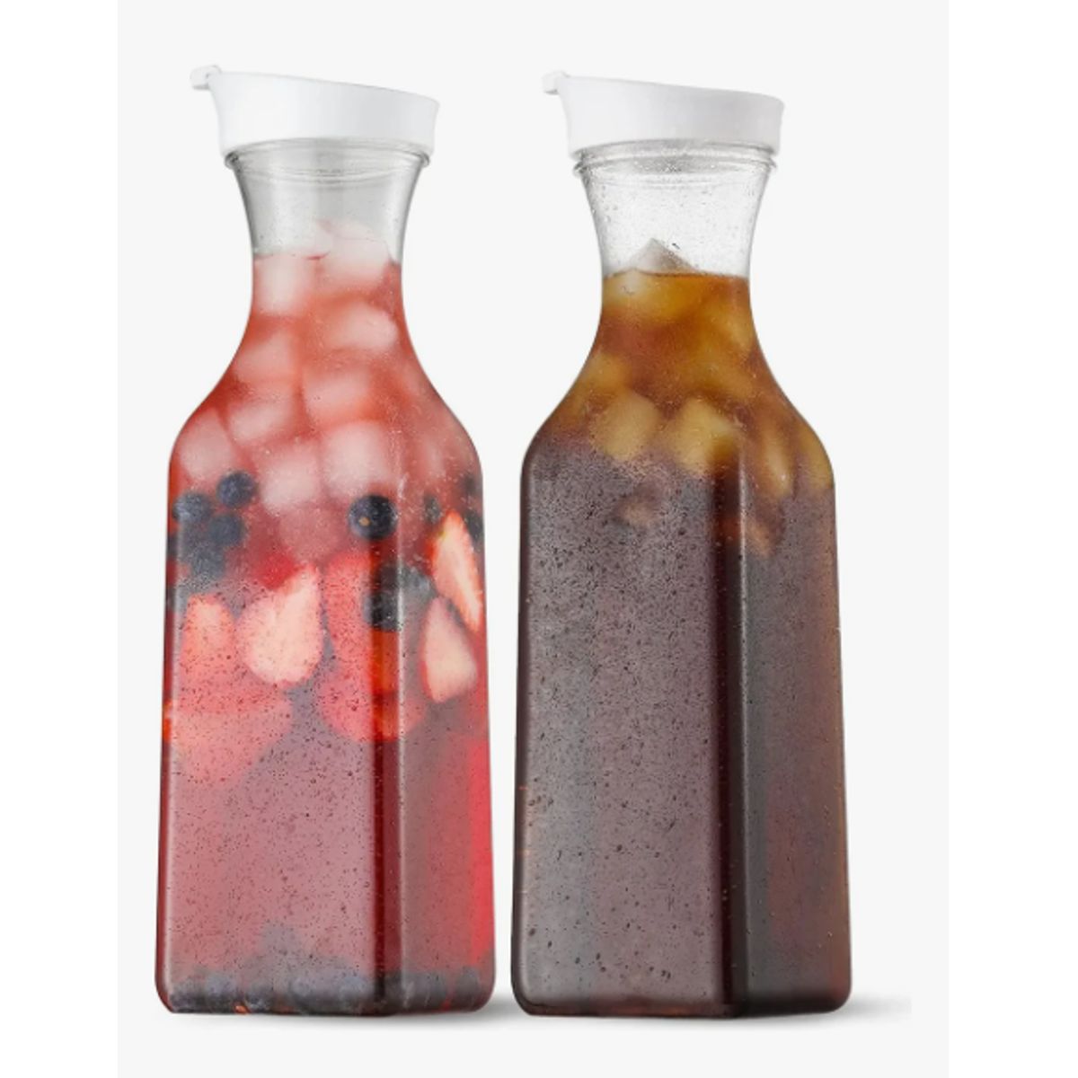 GENERICO - 2u Jarras Con Tapa Para Jugos Leche Coctel 1.5lt