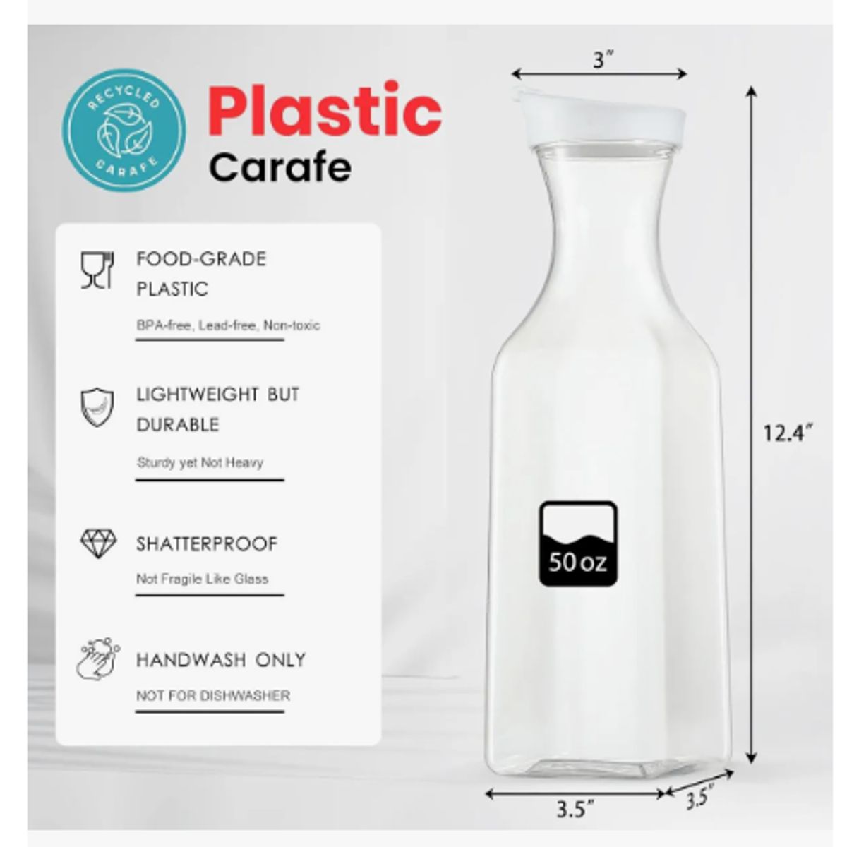 GENERICO - 2u Jarras Con Tapa Para Jugos Leche Coctel 1.5lt