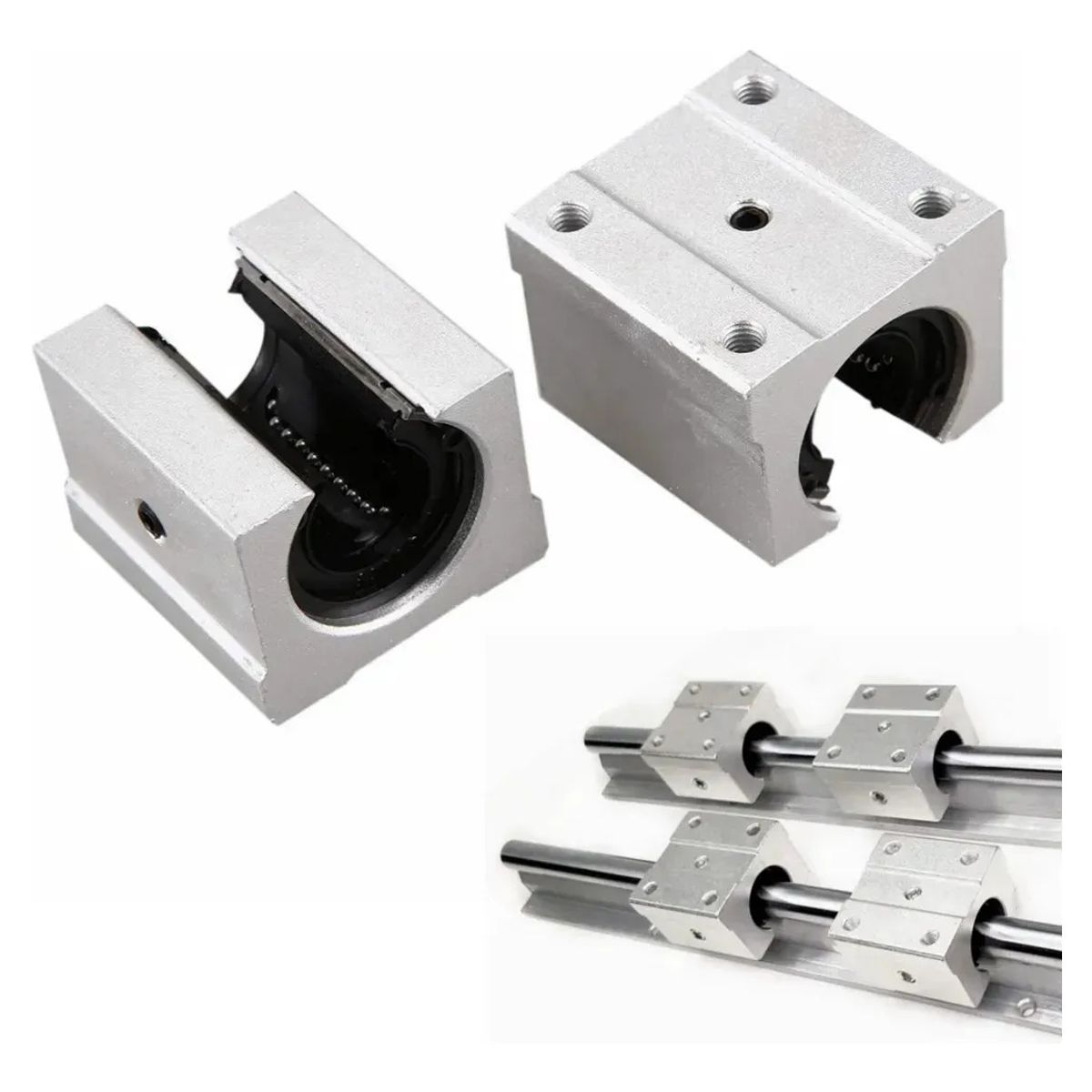 GENERICO - 2 Unids Para Sbr16uu Rodamiento Lineal Bolas 16 Mm Para Cnc