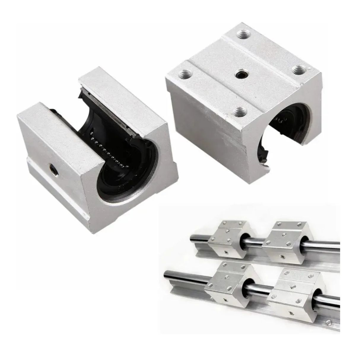 GENERICO - 2 Unids Para Sbr16uu Rodamiento Lineal Bolas 16 Mm Para Cnc