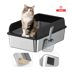 GENERICO - Arenero Gatos Grande Michis Baño Sanitario Acero Inox