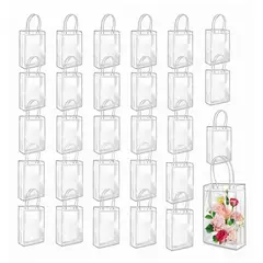 KINDA NICE - 30 Bolsas Transparentes Pvc Con Asa Reutilizables Regalo Transparente