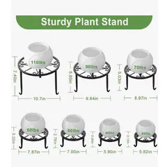 GENERICO - Set 7 Bases Para Maceteros De Herrería Plantas Porta Macetas
