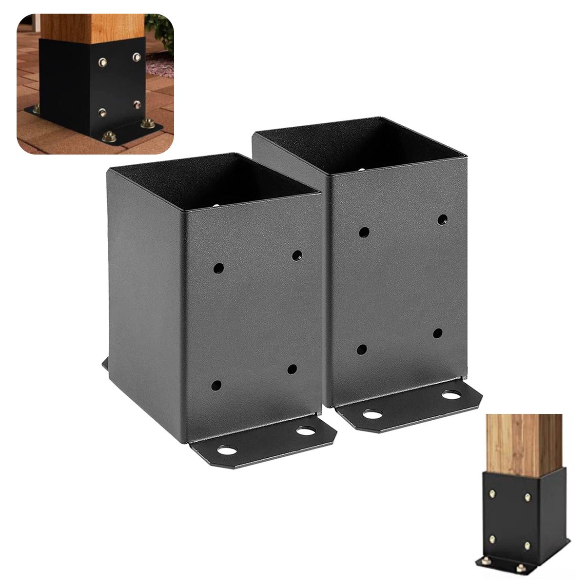KINDA NICE - 2pcs Base Pilar Hogar Para Soporte De Barandilla De Porche