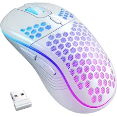 VIDITA - Mouse Gamer USB Recargable RGB 6 Botones DPI Ajustable 89g