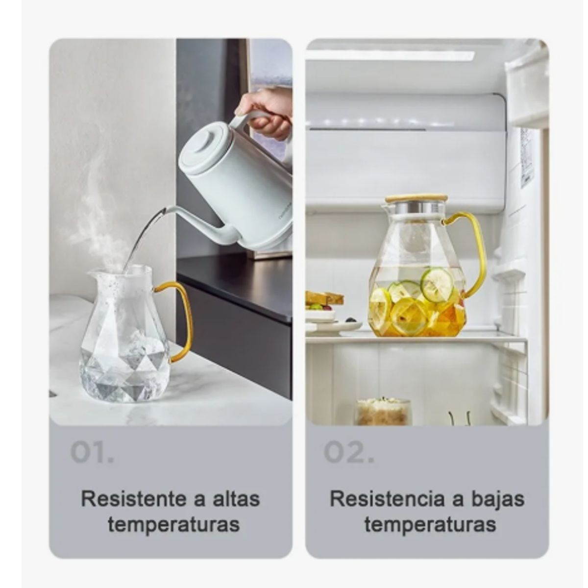 GENERICO - Increíble Jarra De Té + 4 Tazas De Cristal Blanco