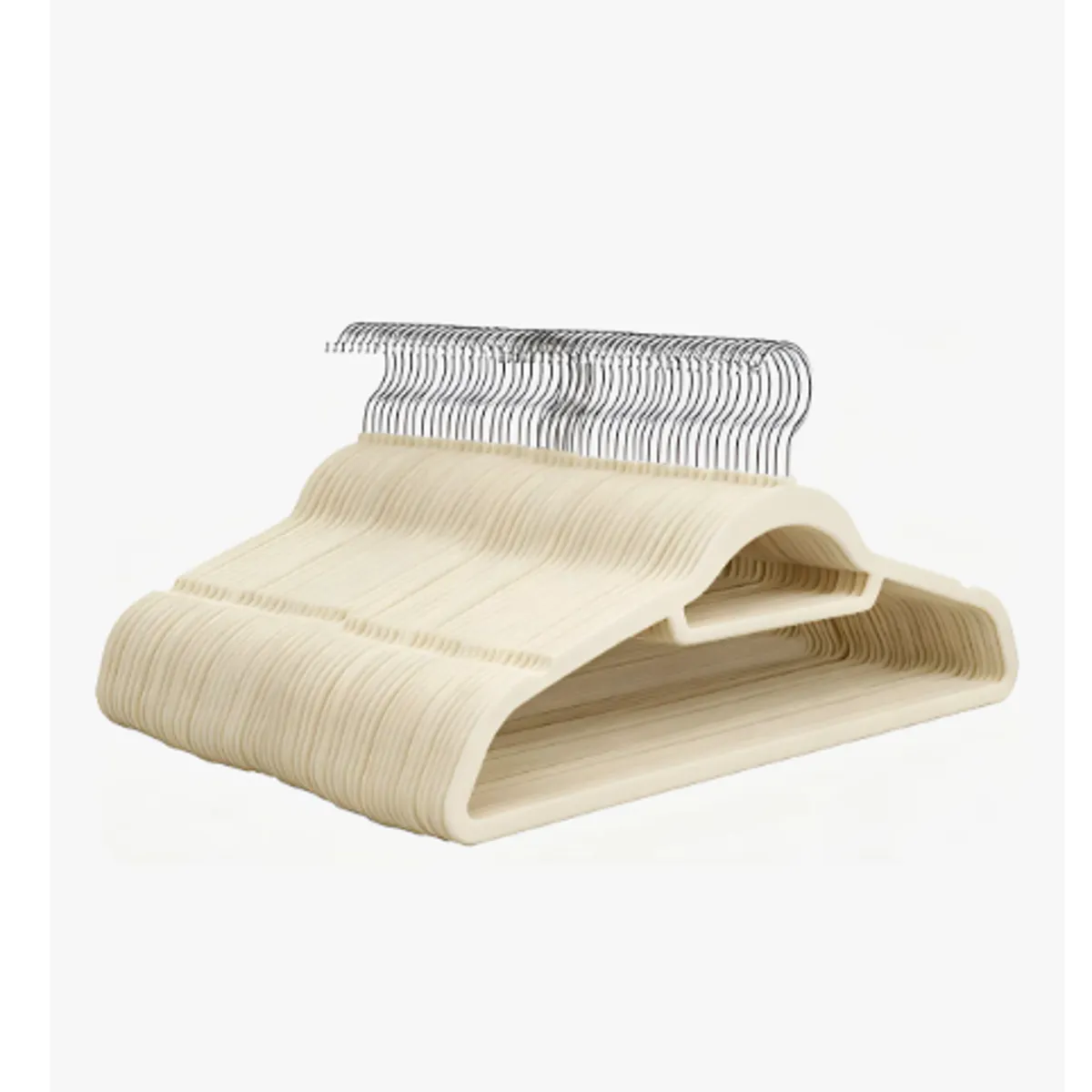 GENERICO - Set 60 Colgadores De Ropa Terciopelo Percha Antideslizante Color Blanco