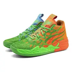 DANWEILE - Zapatillas baloncesto entrenamiento neutras y cómodas naranja-verde