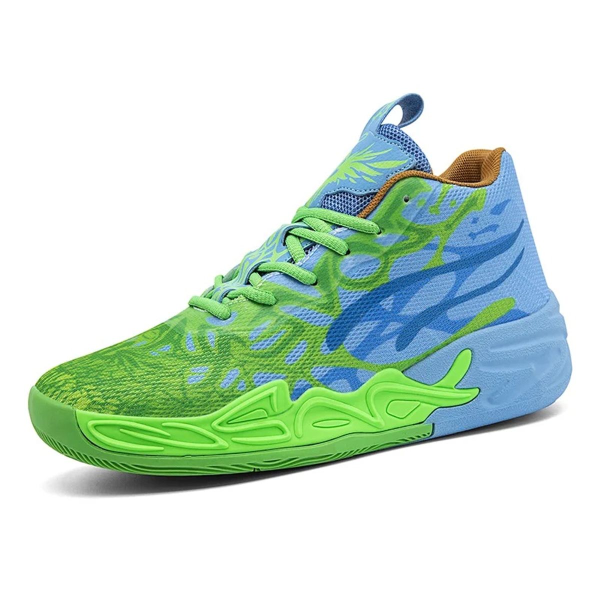 DANWEILE - Zapatillas baloncesto entrenamiento neutras y cómodas Azul-verde