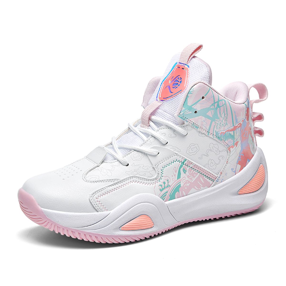 DANWEILE - Zapatillas de baloncesto de entrenamiento deportivo juvenil Rosa