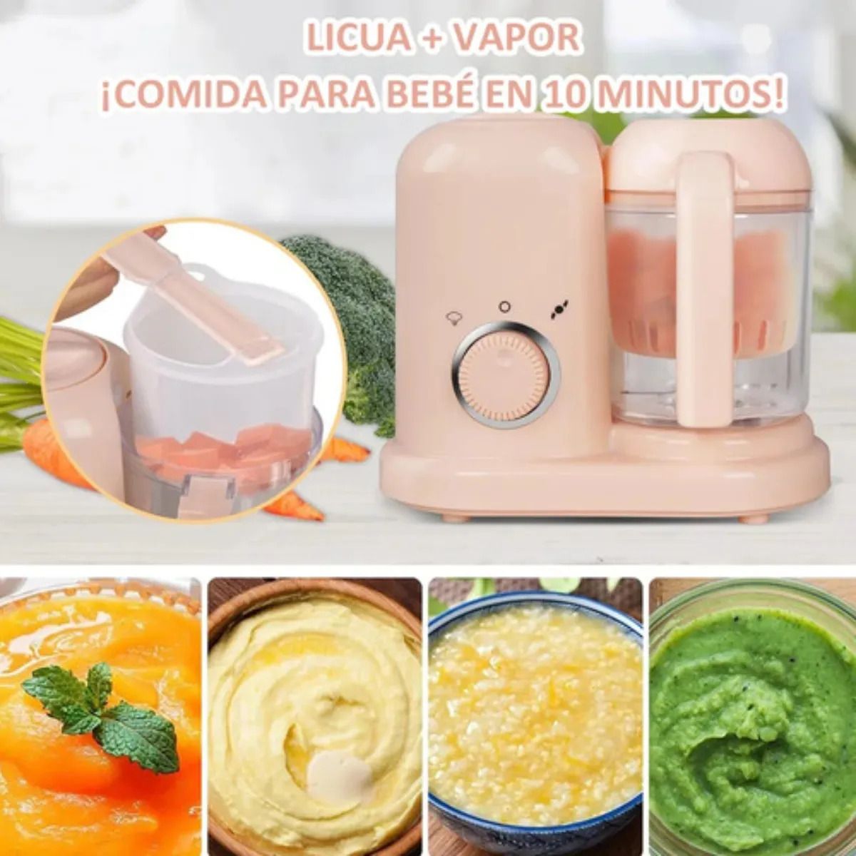 METEX - Procesador De Alimentos Para Bebés Molinillo Cocina 3 En 1