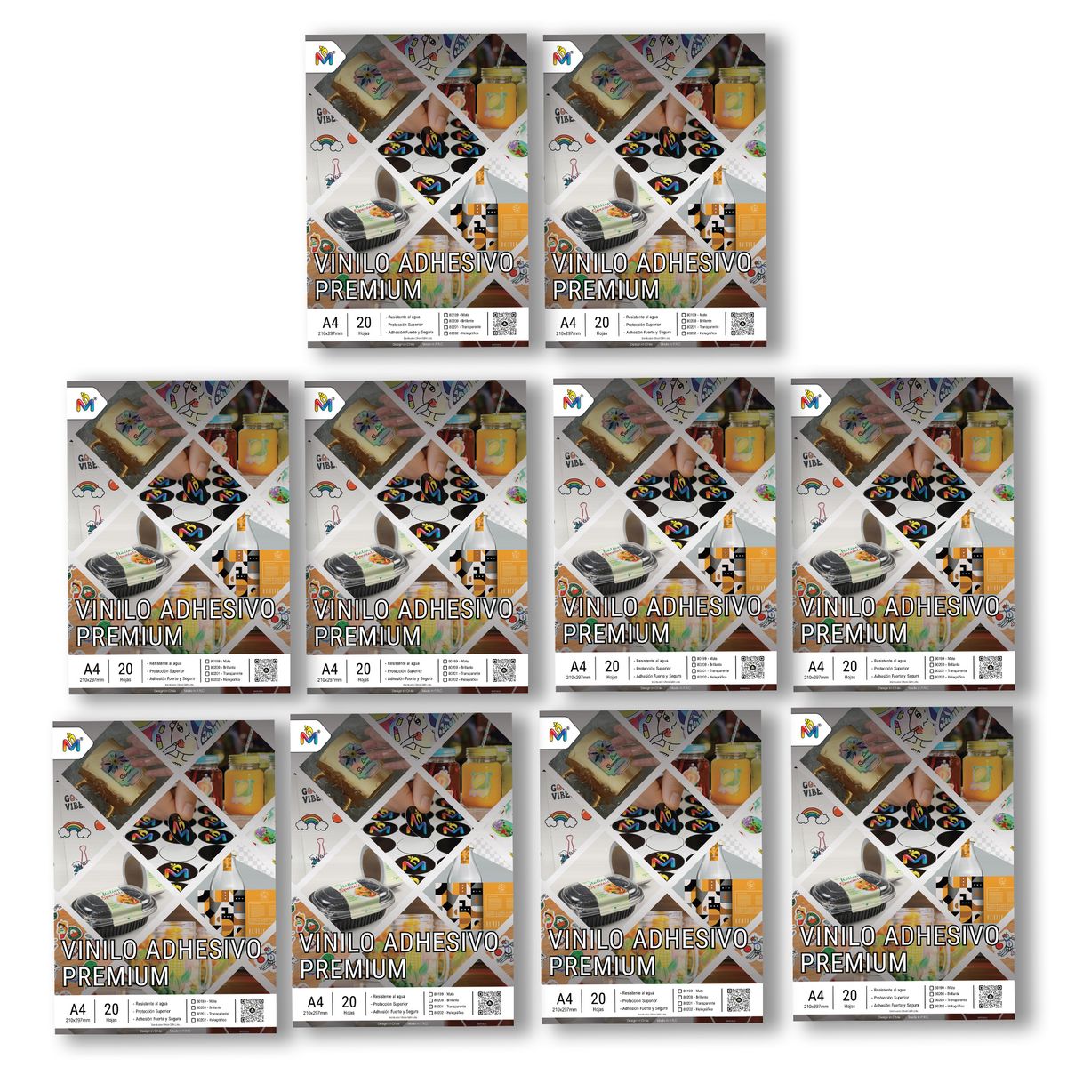 MALIK - 200 Hojas Papel Adhesivo Transparente - Mayorista Invisible