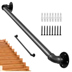 KINDA NICE - Barandilla De Hierro Estilo Industrial Para Pared 1m Negro Negro