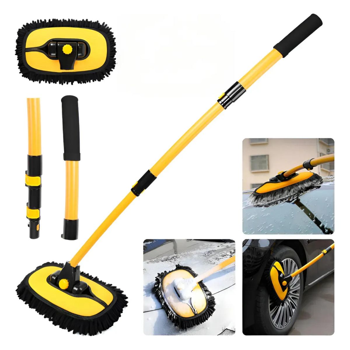 KINDA NICE - Mopa Extensible Y Flexible Para Lavar Autos 59-112cm Univers Amarillo