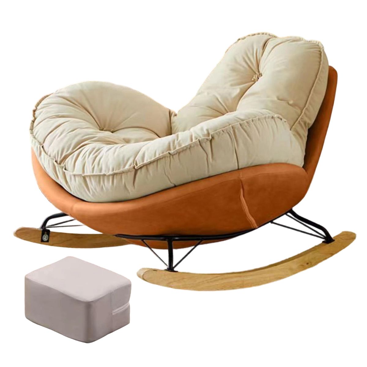 KINDA NICE - Sillon Mecedor Silla Con Reposapiés - Funda Desenfundable