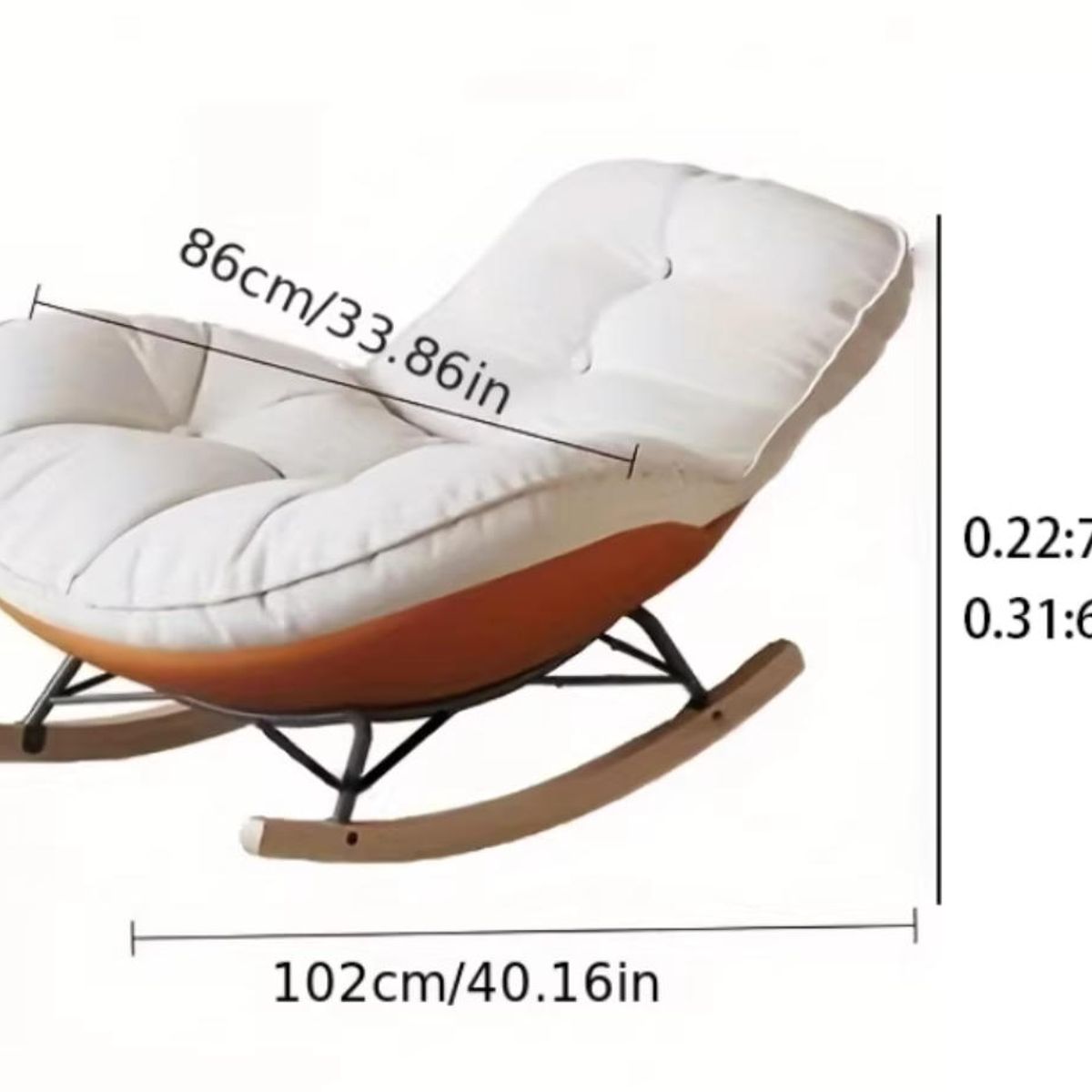 KINDA NICE - Sillon Mecedor Silla Con Reposapiés - Funda Desenfundable